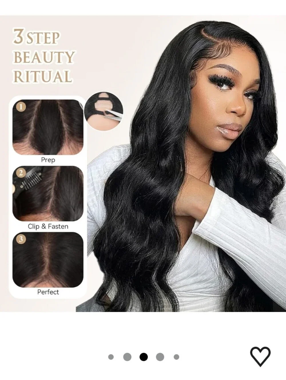 V Part Wig Body Wave Synthetic Half Wig 22 Inch Black